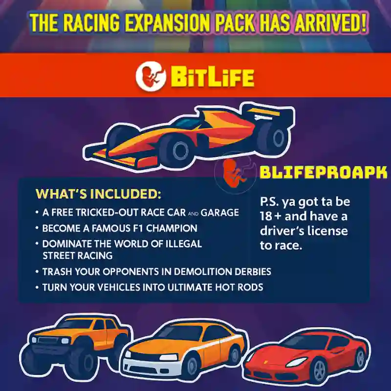 Get free Bitlife Racing Expansion Pack